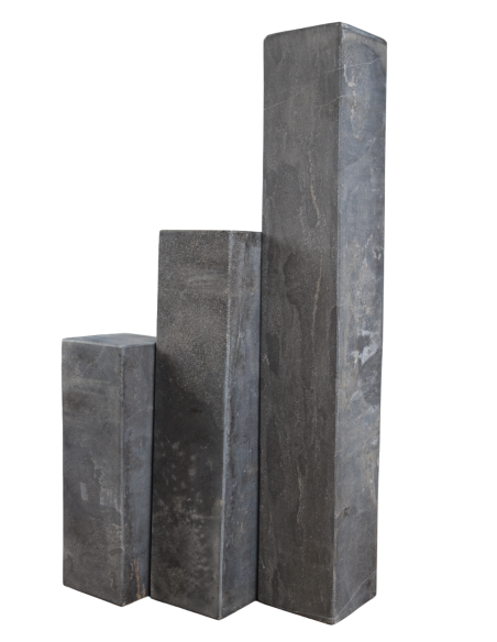 Palissade en Pierre Bleue, Faces Adoucies, 35x12x12 cm Chanfreins 4 mm