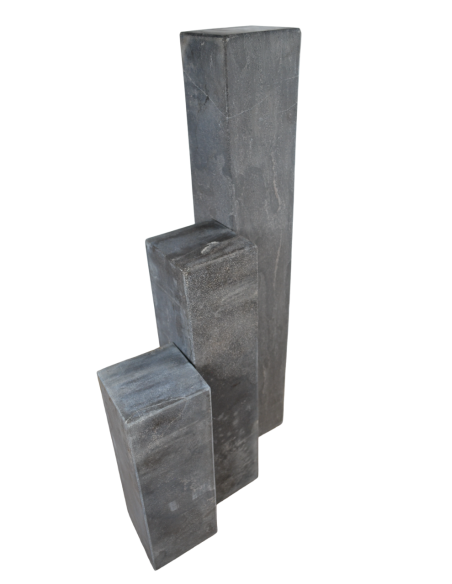 Palissade en Pierre Bleue, Faces Adoucies, 35x12x12 cm Chanfreins 4 mm