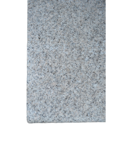 Marche-bloc en granit gris clair 100x35x15 cm scié flammé 6 faces et c