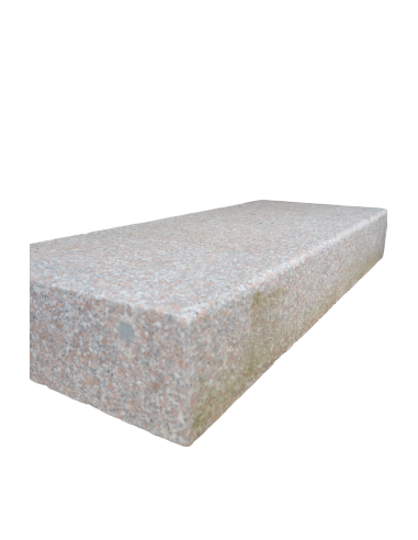 Marche-bloc en granit rose 100x40x14 cm scié flammé