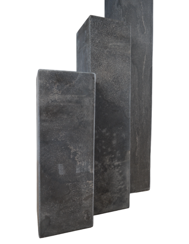 Palissade en Pierre Bleue, Faces Adoucies, 50x12x12 cm Chanfreins 4 mm