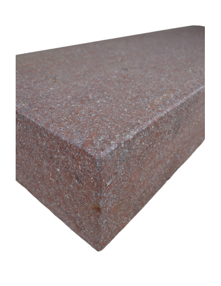 Marche-bloc en granit porphyre flammé, angles chanfreinés 80x35x14 cm